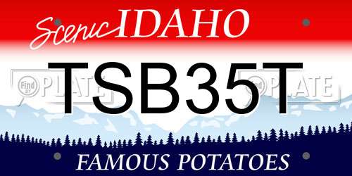 TSB35T Idaho License Plate