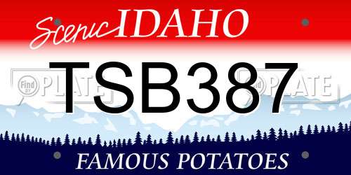 TSB387 Idaho License Plate