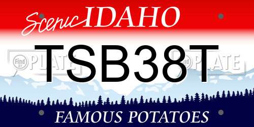 TSB38T Idaho License Plate