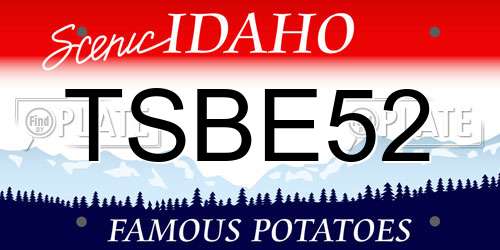 TSBE52 Idaho License Plate