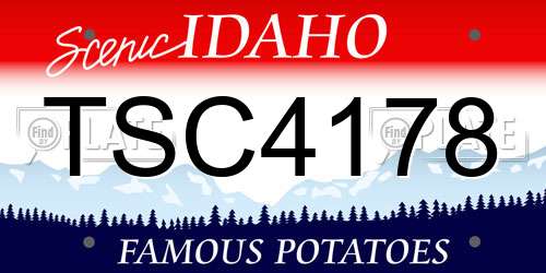 TSC4178 Idaho License Plate
