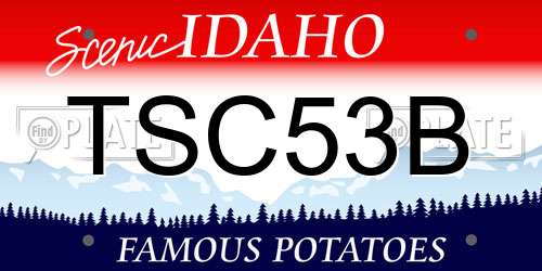 TSC53B Idaho License Plate