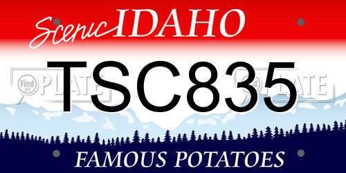 TSC835 Idaho License Plate