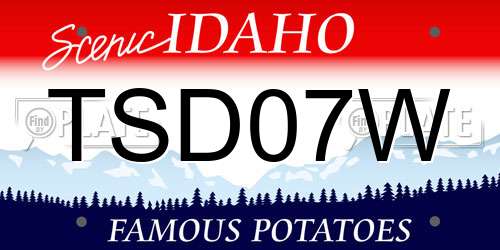 TSD07W Idaho License Plate