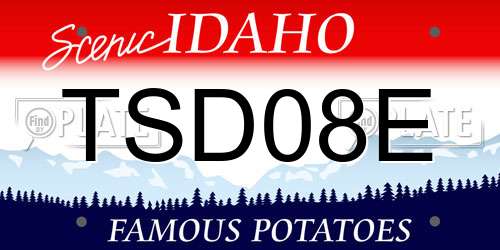 TSD08E Idaho License Plate