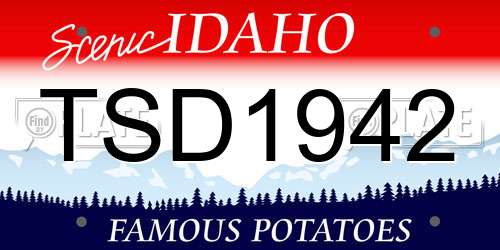 TSD1942 Idaho License Plate