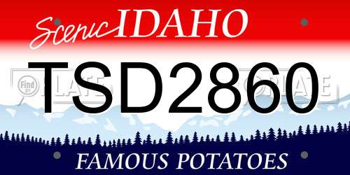 TSD2860 Idaho License Plate