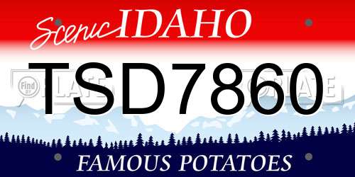 TSD7860 Idaho License Plate