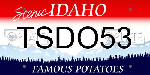 TSDO53 Idaho License Plate