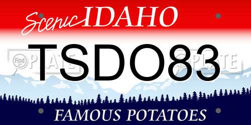 TSDO83 Idaho License Plate