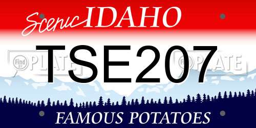 TSE207 Idaho License Plate