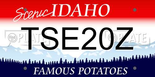 TSE20Z Idaho License Plate