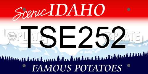 TSE252 Idaho License Plate