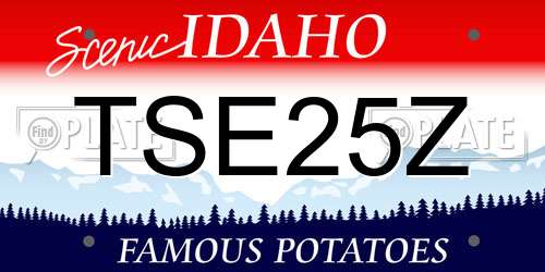 TSE25Z Idaho License Plate
