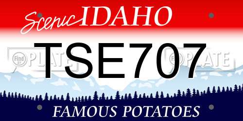TSE707 Idaho License Plate