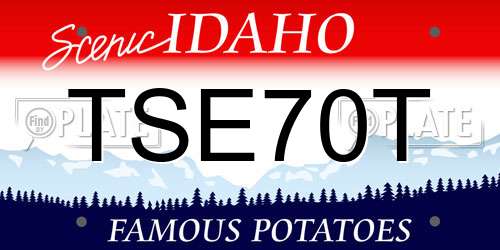TSE70T Idaho License Plate