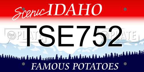 TSE752 Idaho License Plate