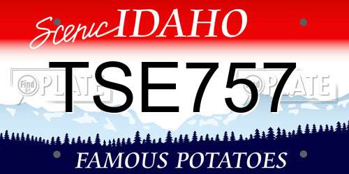 TSE757 Idaho License Plate