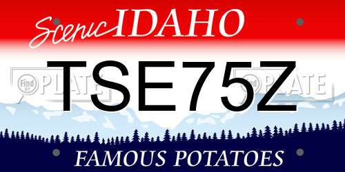 TSE75Z Idaho License Plate