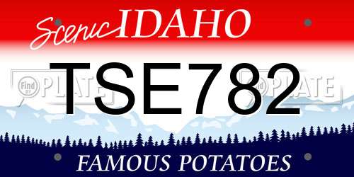 TSE782 Idaho License Plate