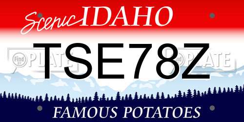 TSE78Z Idaho License Plate