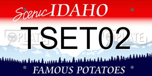 TSET02 Idaho License Plate