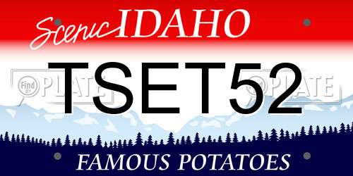 TSET52 Idaho License Plate