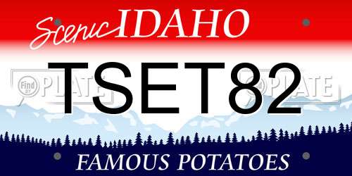 TSET82 Idaho License Plate