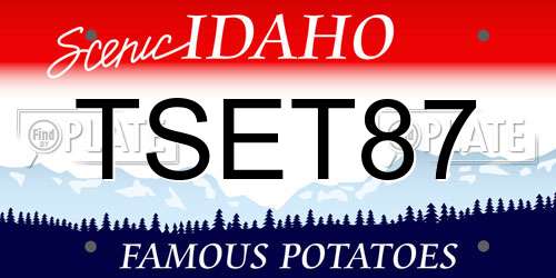 TSET87 Idaho License Plate