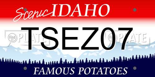 TSEZ07 Idaho License Plate