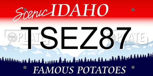 TSEZ87 Idaho License Plate