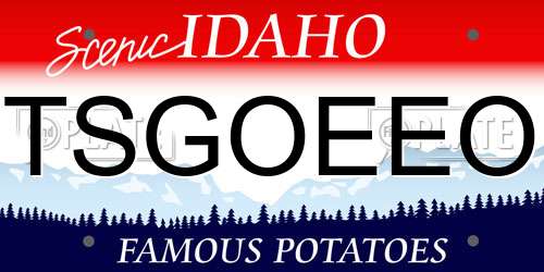 TSGOEEO Idaho License Plate