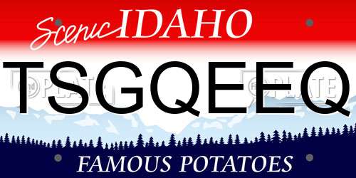TSGQEEQ Idaho License Plate