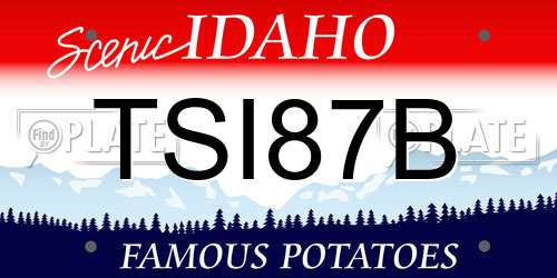 TSI87B Idaho License Plate