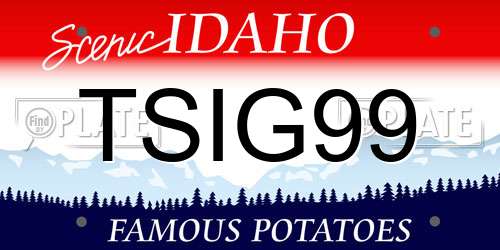 TSIG99 Idaho License Plate