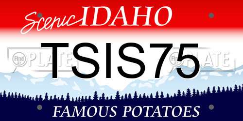 TSIS75 Idaho License Plate