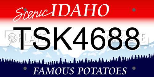 TSK4688 Idaho License Plate