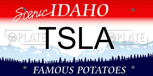 TSLA Idaho License Plate