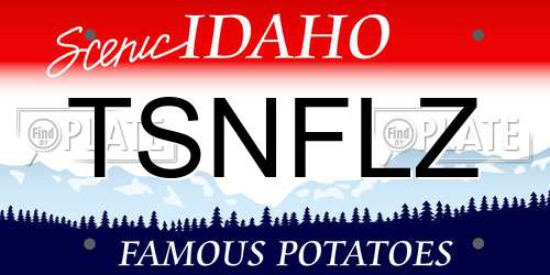 TSNFLZ Idaho License Plate