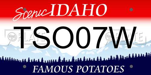 TSO07W Idaho License Plate
