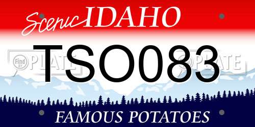 TSO083 Idaho License Plate