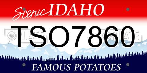 TSO7860 Idaho License Plate