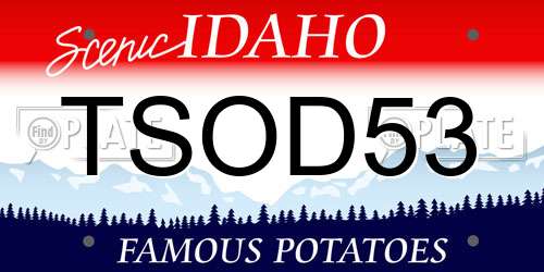 TSOD53 Idaho License Plate