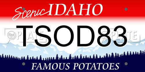TSOD83 Idaho License Plate