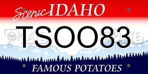 TSOO83 Idaho License Plate