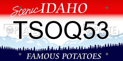 TSOQ53 Idaho License Plate