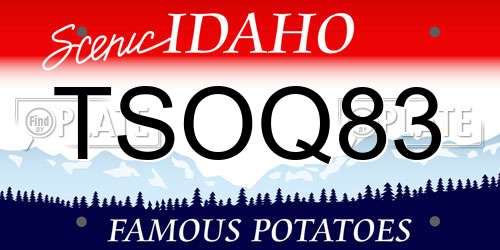TSOQ83 Idaho License Plate