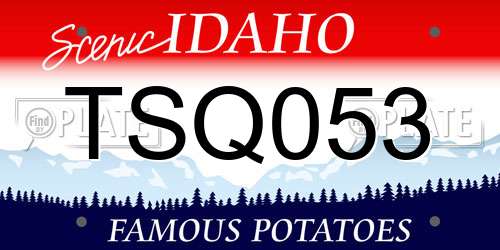 TSQ053 Idaho License Plate