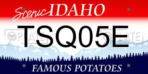 TSQ05E Idaho License Plate