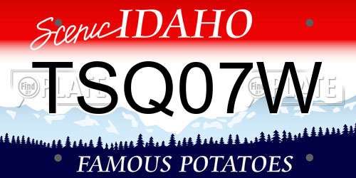 TSQ07W Idaho License Plate